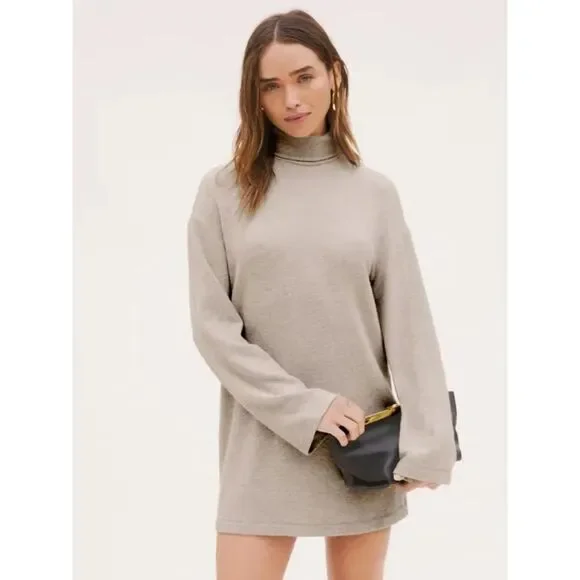 Reformation Jeans Turtleneck Sweater Dress XS Gray - Picture 1 of 7